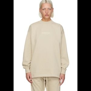 Essentials Beige Relaxed Crewneck Sweatshirt